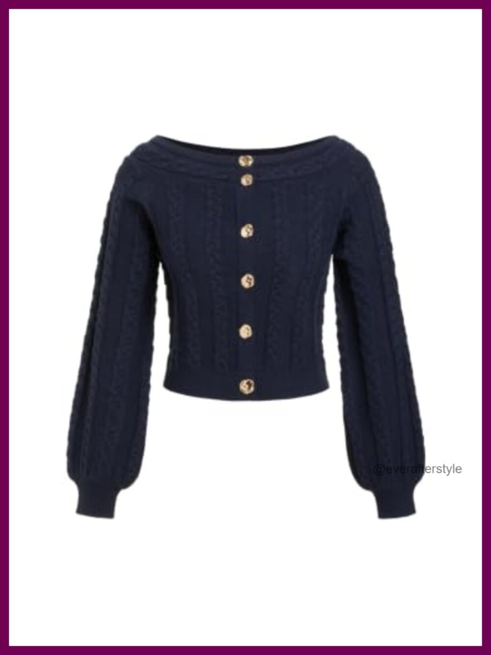 Womens Cropped Cardigan Sweater Boat Neck Long Sleeve Cable Knit